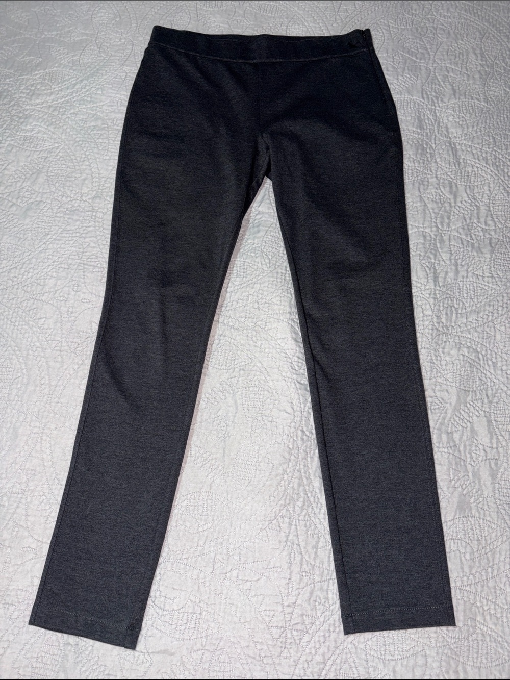 Charcoal Ponte Side-zip Pants, sz 12T